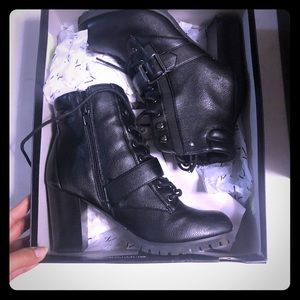 Heeled combat boots